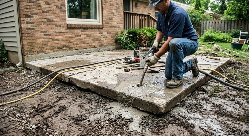 Concrete Patio Raising in Des Moines, IA