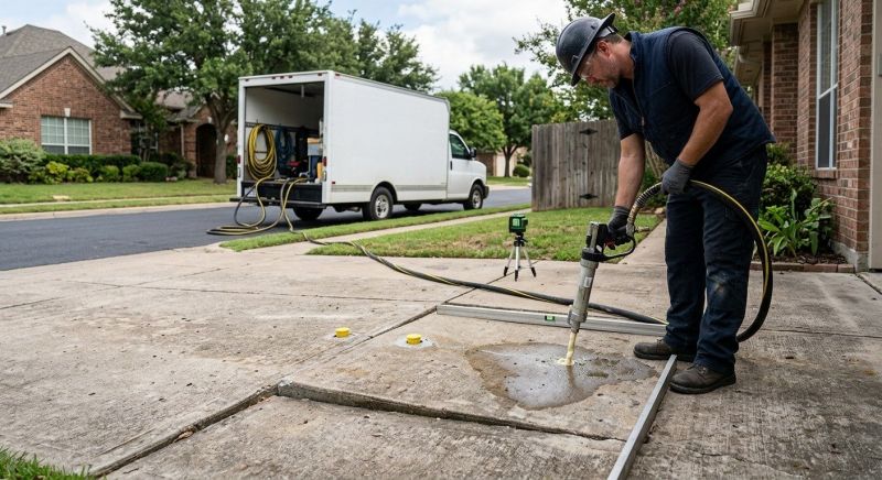 Sunken Driveway Lifting in San Antonio, TX